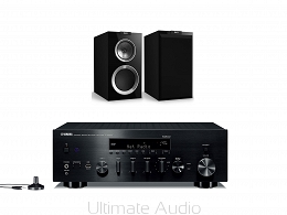 Kef R300 Black High-Gloss +Yamaha R-N803D Black + Przewody głośnikowe. Ultimate Audio Konin